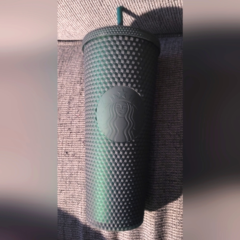 Starbucks Dark Green Textured Reusable Tumbler